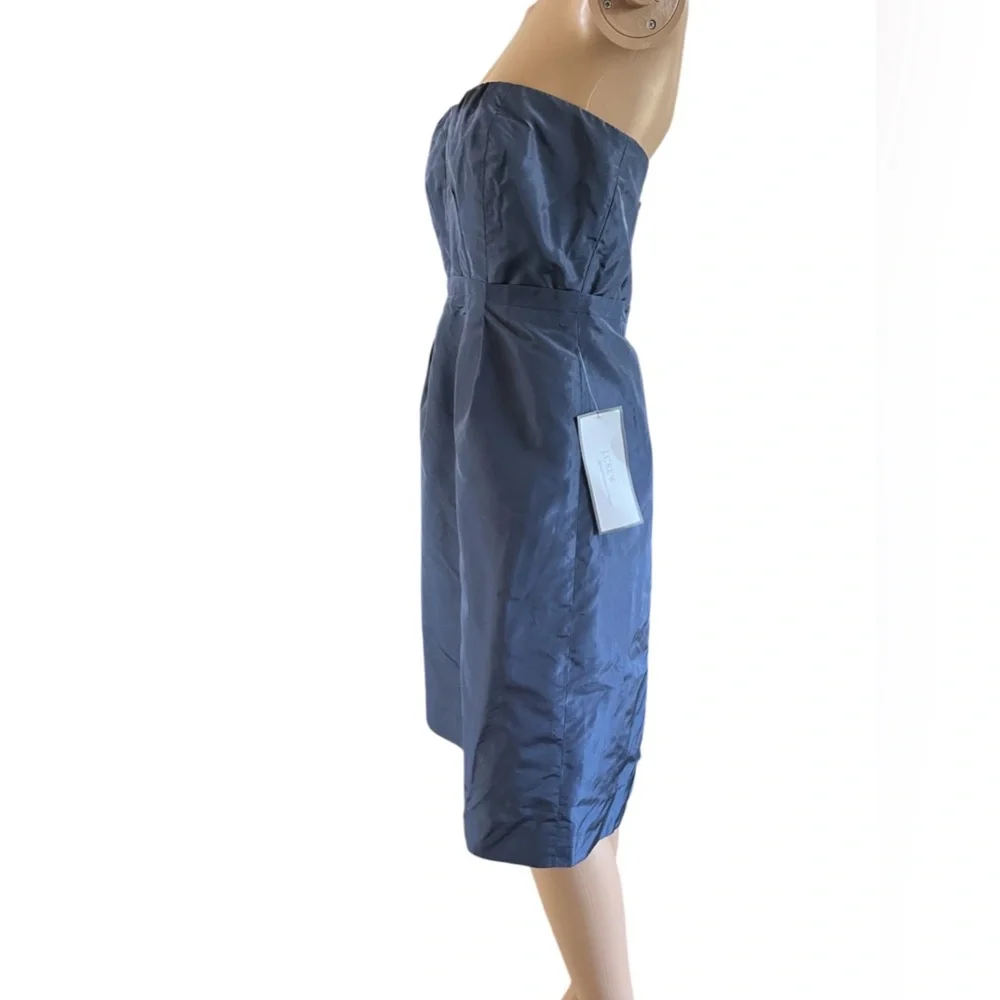 J.Crew Silk Taffeta Gracen Bridesmaid Dress Blue - Picture 2 of 4